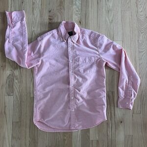 J Crew Factory Flex Pink Oxford Button Down Shirt Men's M Slim Fit Long Sleeve